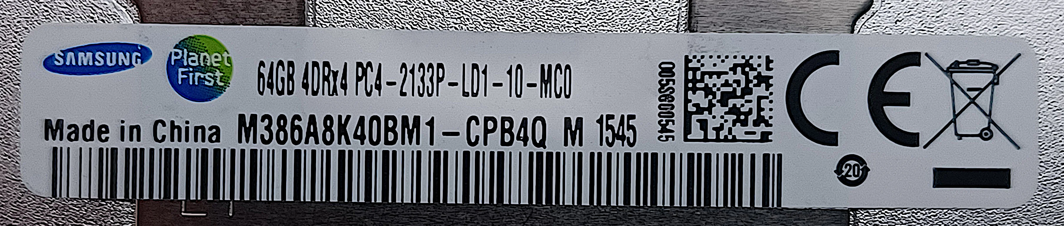 HP 752373-091 Samsung M368A8K40BM1-CPB 64GB DDR4 PC4-2133P-L RAM Memory - Image 3