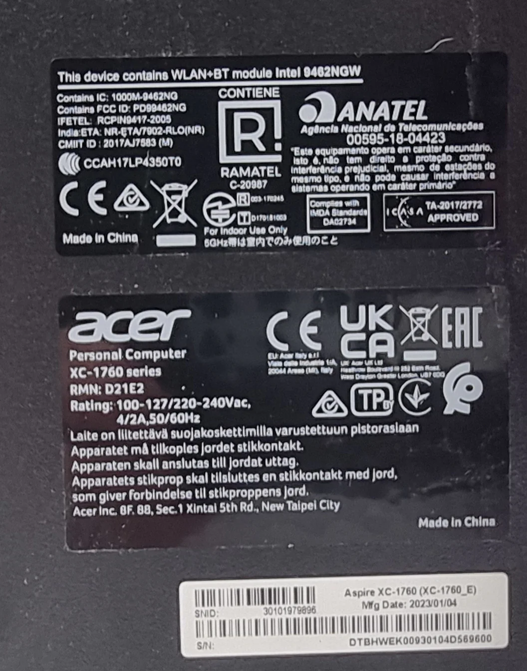 Acer Aspire XC-1760, Core i3 12th Gen, 16GB RAM, 256GB NVMe, 2TB HDD - Image 7