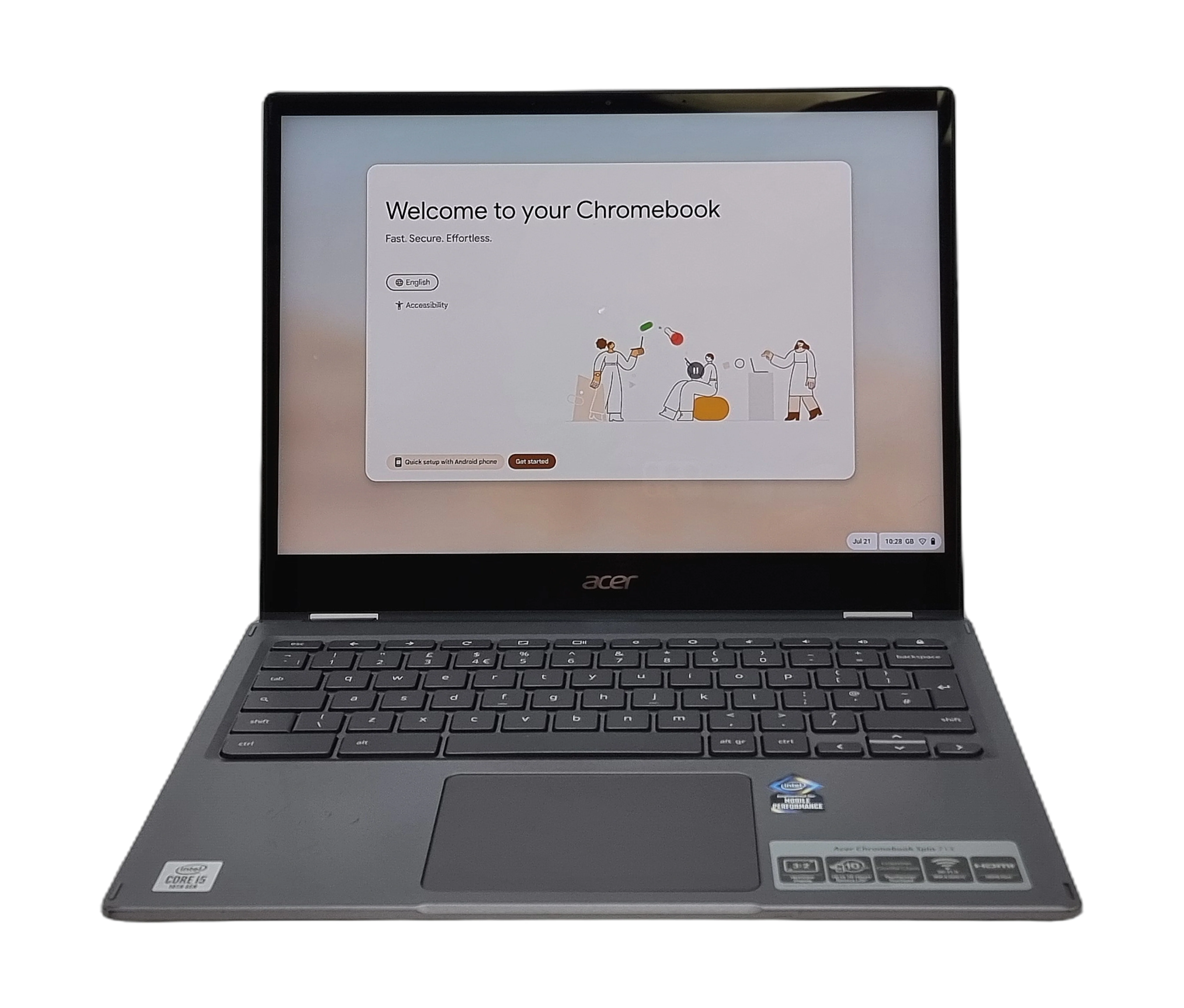 Acer Chromebook Spin 713 2-in-1 Laptop, 13" Core i5 10th Gen, 8GB RAM, 128GB SSD - Image 2