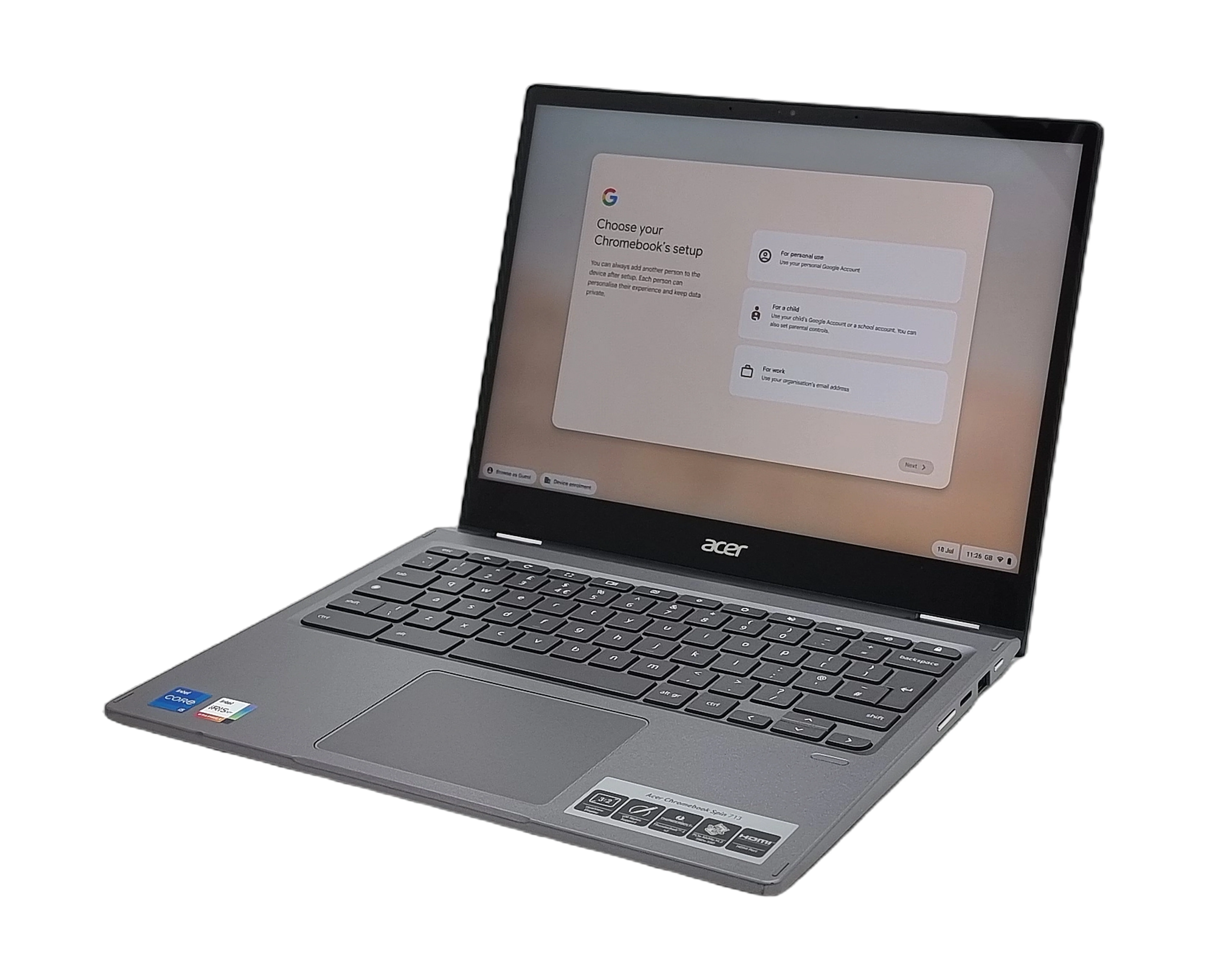 Acer Chromebook Spin 713 2-in-1 Laptop, 13" Core i5 11th Gen, 8GB RAM, 256GB SSD - Image 3