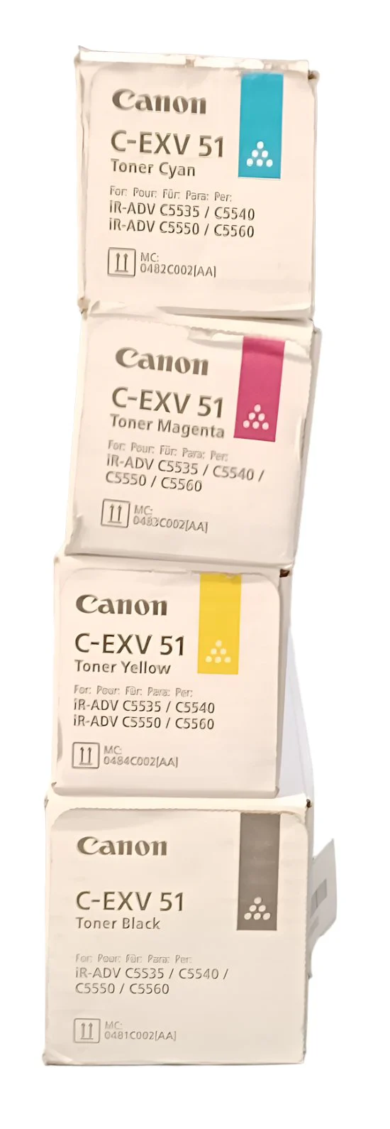 Geniune sealed Canon C-EXV 51 CMYK Toner Set f/ imageRUNNER ADVANCE - Image 3