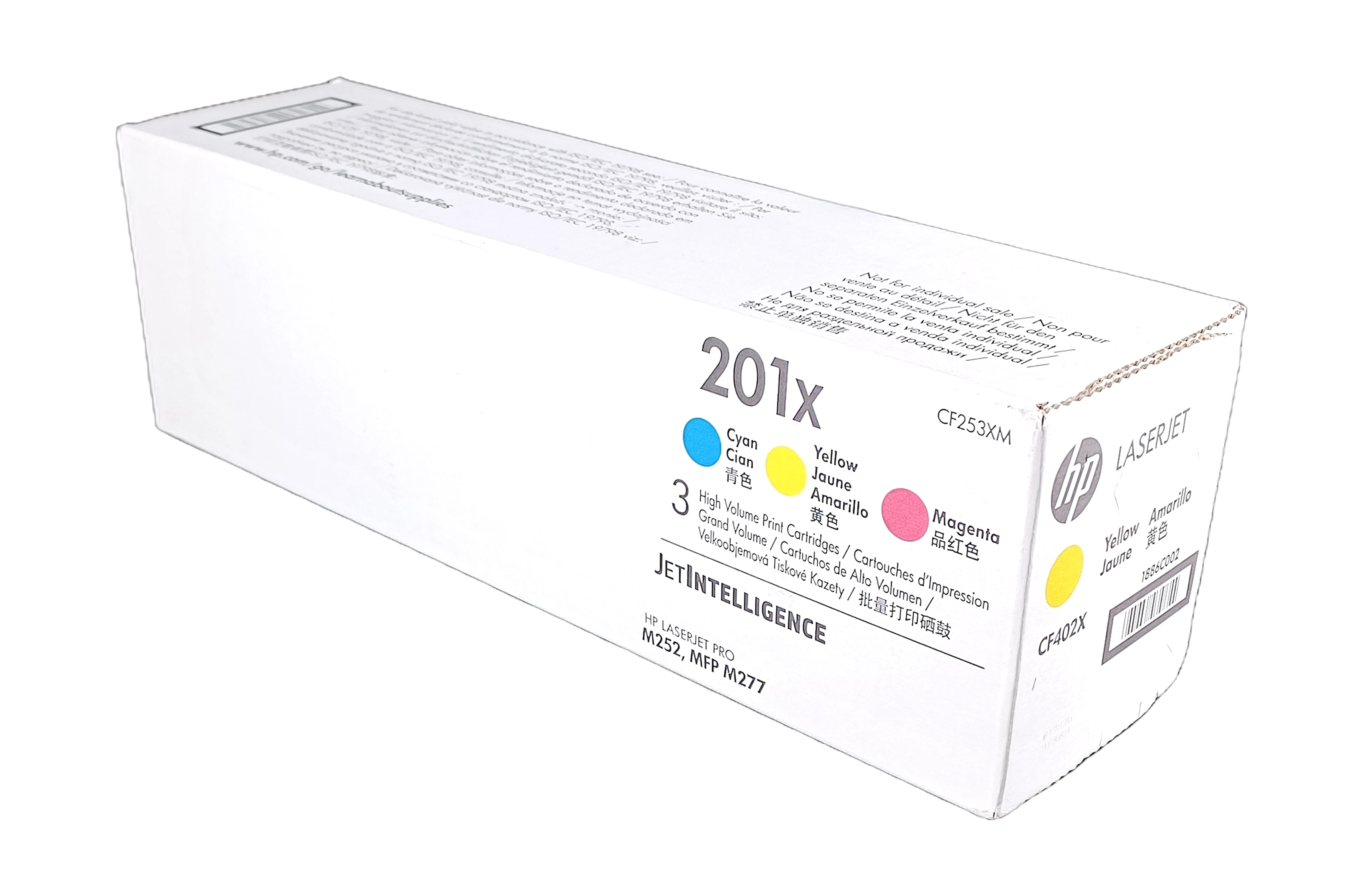 Genuine HP CF402X Yellow High-Yield Toner Cartridge 201X, Plain Box