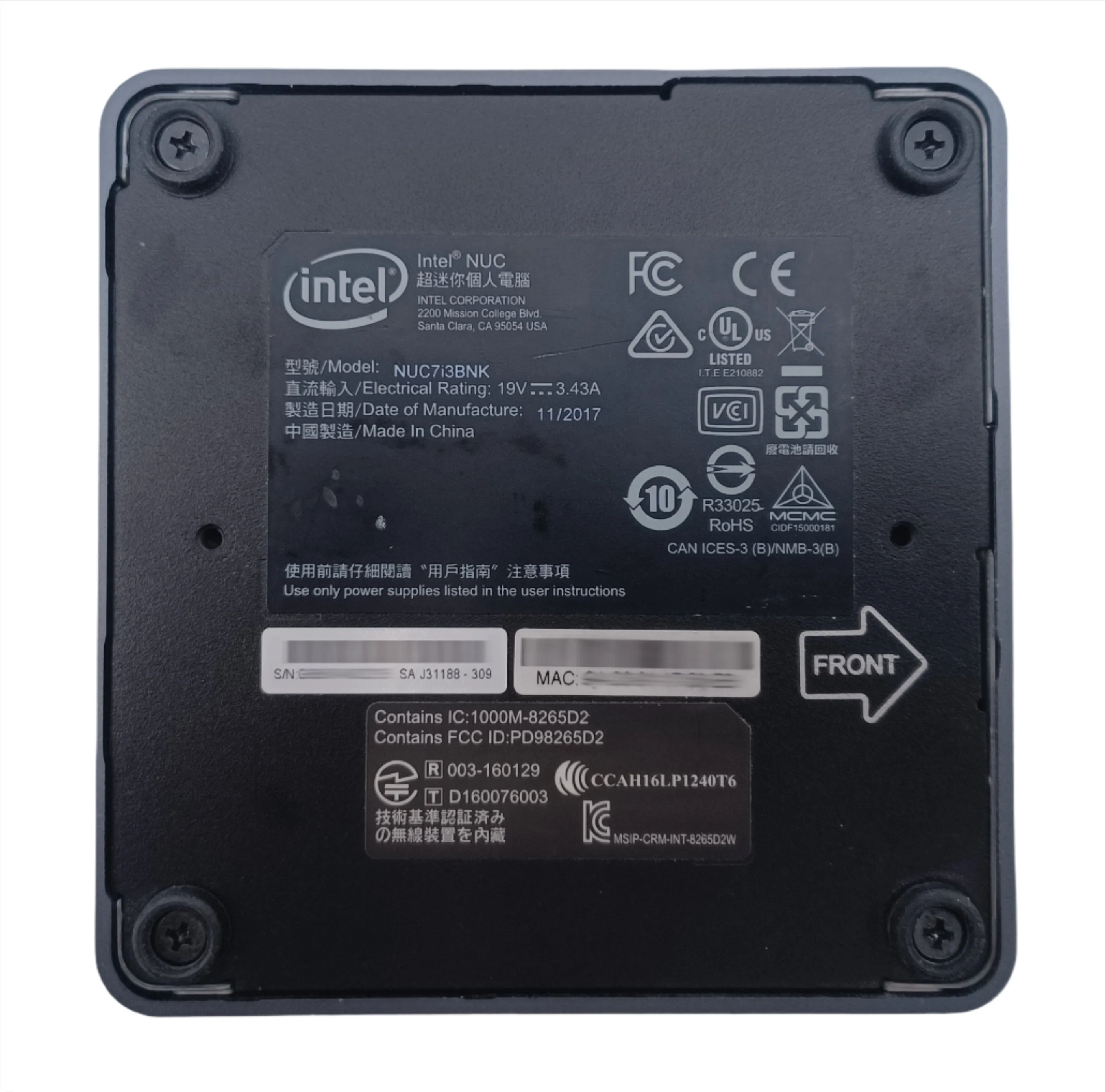 Intel 7th Gen NUC PC NUC7i3BNK, 7th Gen i3 8GB DDR4 256GB M.2 WiFi+BT - Image 6