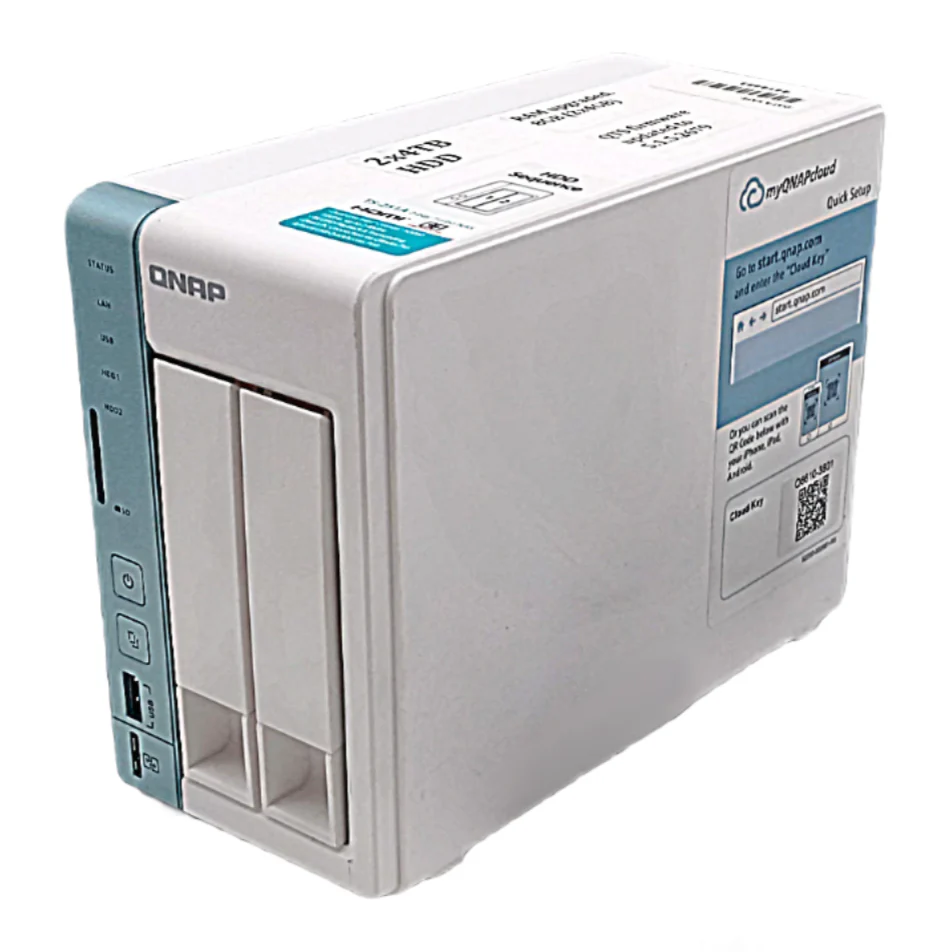 QNAP TS-251A 2-Bay Desktop NAS: 8GB RAM, 2x4TB Hard Drives, Updated Firmware